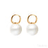 18k Gold Plated Sterling Silver Pearl Hoop Earrings Dot